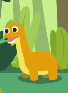 dinosaur eating leaves