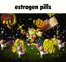 Donkey Kong Estrogen Pills GIF - Donkey Kong Estrogen Pills Bananas GIFs