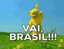 Vai Brasil / Copa Do Mundo / Hexa / Campeão / Futebol / Teletubbies GIF - Teletubbies Go Brazil Brazil GIFs