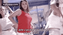 We Are Cyclones Wearingshort Skirt..Gif GIF - We Are Cyclones Wearingshort Skirt. Anita Hassanandani Samurai GIFs