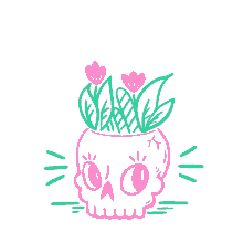 flourish grow prosper succeed skull vase