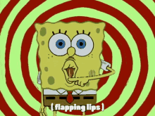 spongebob flapping lips flapping lips with finger blb bubbling lips