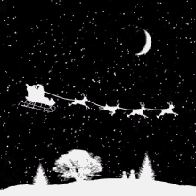 Santa Sleigh Reindeer GIF - Santa Sleigh Reindeer White Christmas GIFs