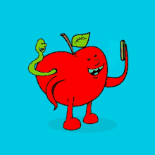 Selfie Apple Worm And Apple GIF - Selfie Apple Worm And Apple Red Apple GIFs