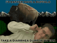 id rather have a buffalo take a diarrhea dump in my ear avgn buffalo id rather dump