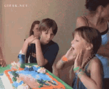 Kids Face In Birthday Cake GIF - Kids Party Kids Birthday Birthday Party GIFs