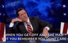 Stephen Colbert When You Get Off GIF - Stephen Colbert When You Get Off She Mad GIFs