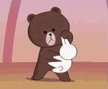 Brown Punch GIF - Brown Cony Line GIFs