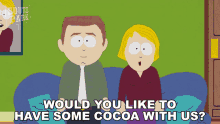 Would You Like To Have Some Cocoa With Us Stephen Stotch GIF - Would You Like To Have Some Cocoa With Us Stephen Stotch Linda Stotch GIFs