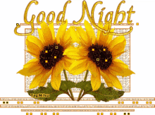 good night sunflower flower sparkle glitter