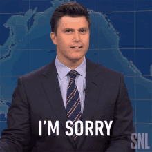 Im Sorry Colin Jost GIF - Im Sorry Colin Jost Saturday Night Live GIFs