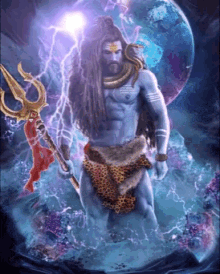Lord Shiva Lightning Bolt GIF - Lord Shiva Lightning Bolt Trident GIFs