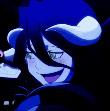 albedo overlord anime smile