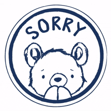 white bear sticker sorry i%27m sorry