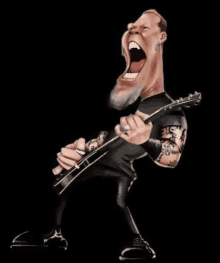 Metallica Playing Guitar GIF - Metallica Playing Guitar Scream GIFs