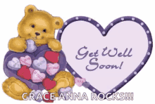 Get Well Soon Bear GIF - Get Well Soon Bear Hearts GIFs