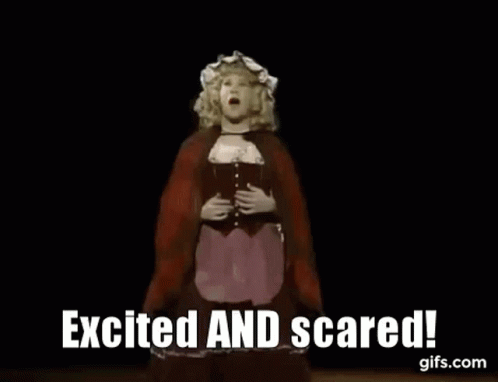 Excited Scared GIF - Excited Scared Into - Discover &amp; Share GIFs