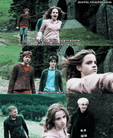 hes not worthy harry potter hermione evil punching