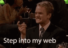 step into my web come here barney