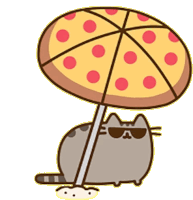 Pusheen Pizza Sticker - Pusheen Pizza Umbrella Stickers