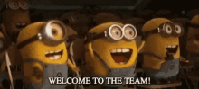 Welcome To The Team Minions GIF - Welcome To The Team Minions Despicable Me GIFs