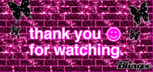 Thank You For Watching Thanks GIF - Thank You For Watching Thanks Pink GIFs