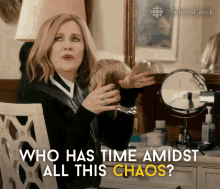 Who Has Time Amidst All This Chaos Moira Rose GIF - Who Has Time Amidst All This Chaos Moira Rose Catherine Ohara GIFs