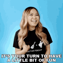 Its Your Turn To Have A Little Bit Of Fun Ellen Chang GIF - Its Your Turn To Have A Little Bit Of Fun Ellen Chang For3v3rfaithful GIFs
