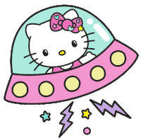 Hello Kitty Sticker - Hello Kitty Ufo Stickers