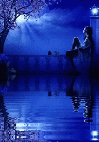Night Under The Moon Gif Night Under The Moon Alone Discover Share Gifs