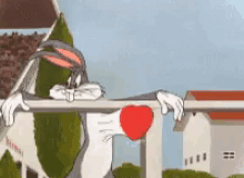 Heart Pumping In Love GIF - Heart Pumping In Love Bugs Bunny GIFs