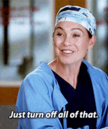 Greys Anatomy Meredith Grey GIF - Greys Anatomy Meredith Grey Just Turn Off All Of That GIFs