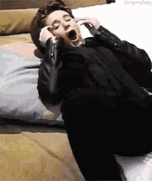 Brad Simpson Yawn GIF - Brad Simpson Yawn Roll Over GIFs