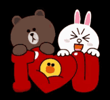 Brown And Cony I Love You GIF - Iloveyou Love Sayang GIFs