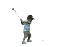 playing golf people are awesome hit the ball swing kid