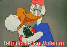 Pato Donald Daisy Besos Amor Feliz Día De San Valentín GIF - Pato Donald Feliz Dia De San Valentin San Valentin GIFs