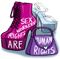 Feminist Human Rights Sticker - Feminist Human Rights Sex Workers Rights Are Human Rights Stickers