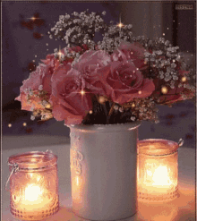 Flowers Candle GIF - Flowers Candle Memories GIFs