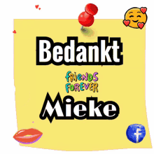 mieke bedankt thanks friends forever