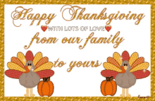 Happy Thanksgiving From Our Family To Yours GIF - Happy Thanksgiving From Our Family To Yours Sparkle GIFs