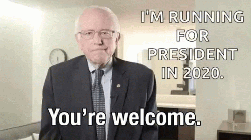 Bernie Sanders Youre Welcome GIF - Bernie Sanders Youre Welcome Im Running For President In2020 GIFs