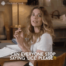 Can Everyone Stop Saying Lice Please Annie Murphy GIF - Can Everyone Stop Saying Lice Please Annie Murphy Alexis GIFs