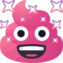 sparkling face pile of poo joypixels pink sparkling face brilliant