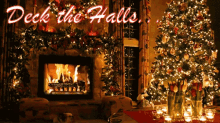 Deck The Halls... GIF - Christmas Fire Place Deck The Halls GIFs