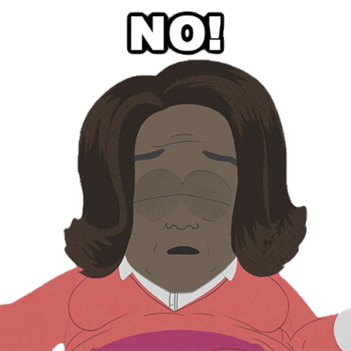 No Oprah Winfrey Sticker - No Oprah Winfrey South Park Stickers