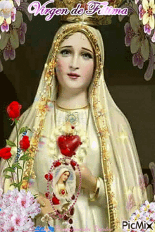 Virgen De Fatima Virgin Mary GIF - Virgen De Fatima Virgin Mary Roses GIFs