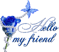 Hello My Friend Flower Sticker - Hello My Friend Flower Blue Rose Stickers