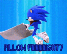 Sonic Pillow Fight GIF - Sonic Pillow Fight Pillow Fighting GIFs