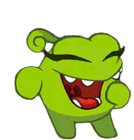 Laughing Om Nelle Sticker - Laughing Om Nelle Om Nom And Cut The Rope Stickers