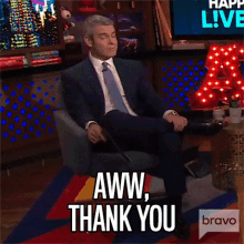 Aww Thank You Andy Cohen GIF - Aww Thank You Andy Cohen Watch What Happens Live With Andy Cohen GIFs